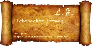 Lichtnecker Herman névjegykártya